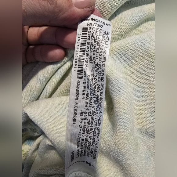 Zara Light Blue Green Floral Mini Dress With Adjustable Straps Size M - Picture 8 of 8